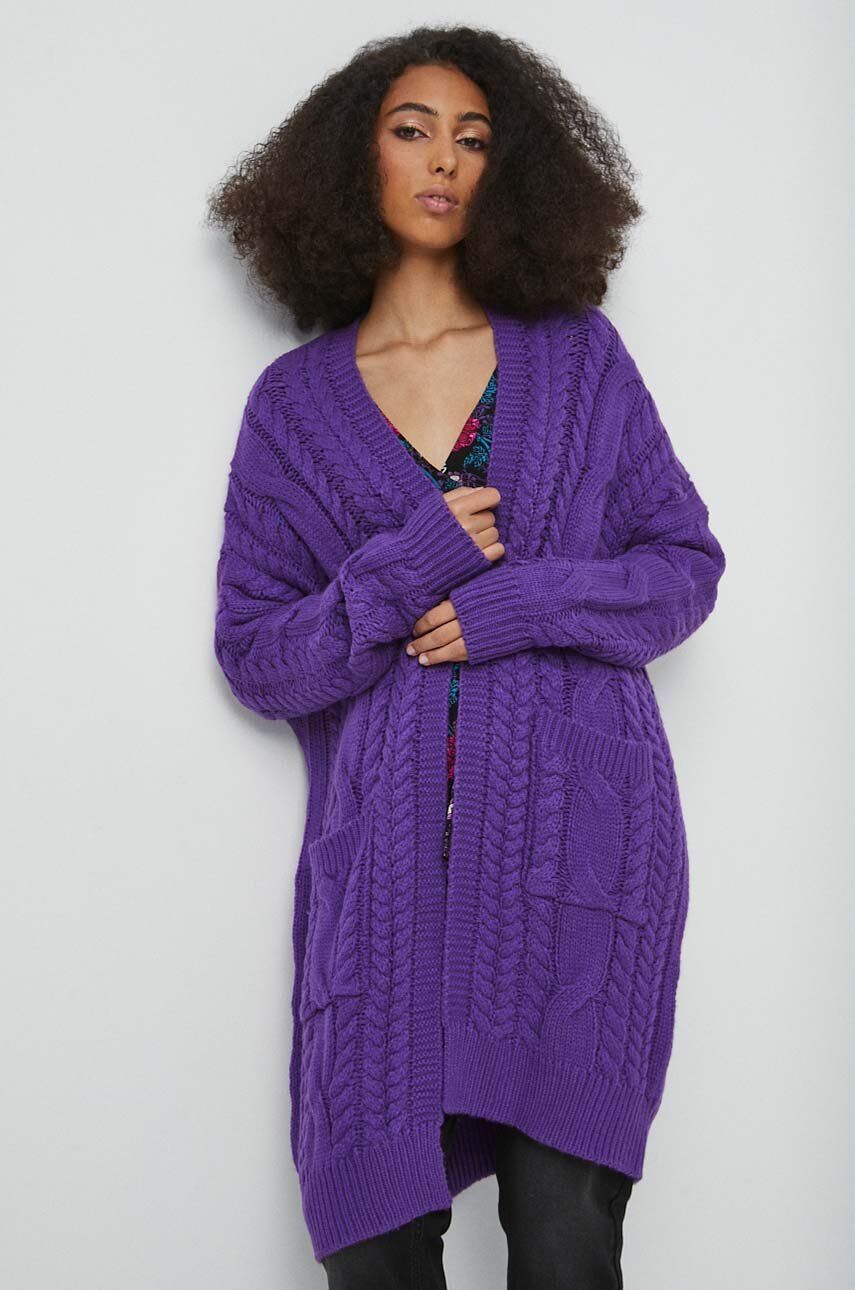 Medicine pulover femei, culoarea violet, călduros