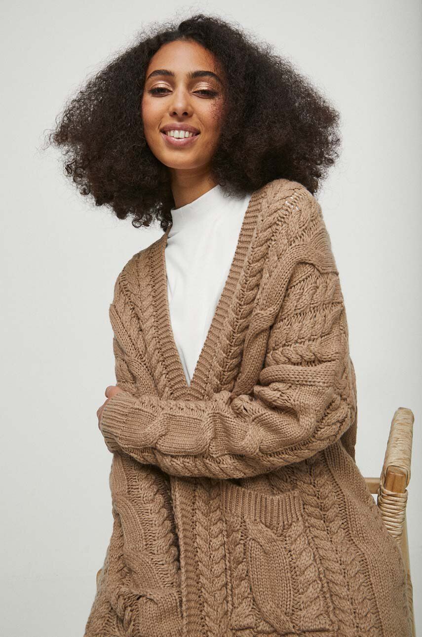 Medicine pulover femei, culoarea bej, călduros