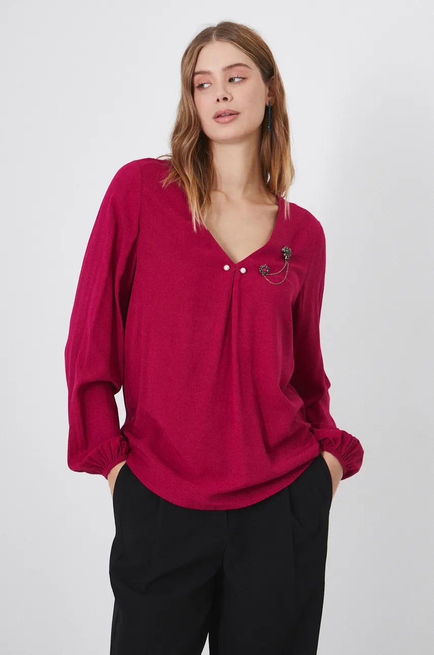 Medicine bluza femei, culoarea roz, neted Medicine bluza femei, culoarea roz, neted