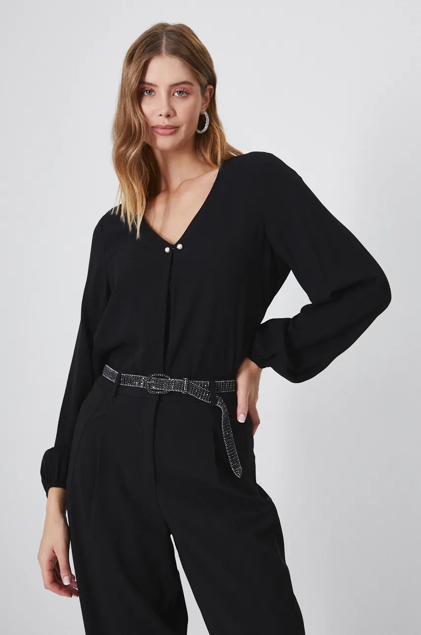 Medicine bluza femei, culoarea negru, neted Medicine bluza femei, culoarea negru, neted