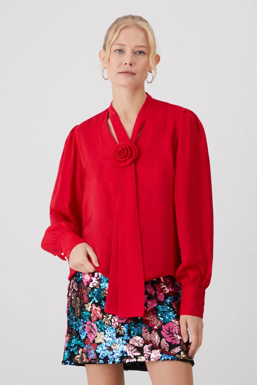 Medicine bluza culoarea rosu, neted
