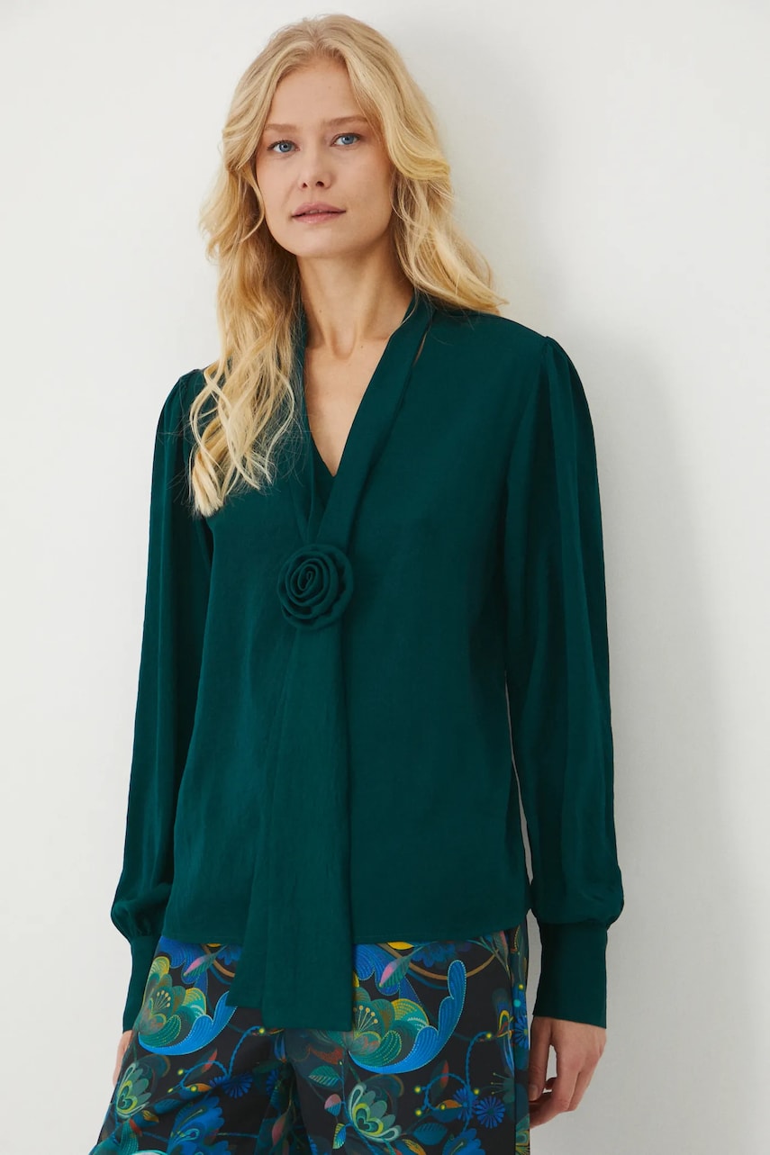 Medicine bluza femei, culoarea verde, neted Medicine bluza femei, culoarea verde, neted
