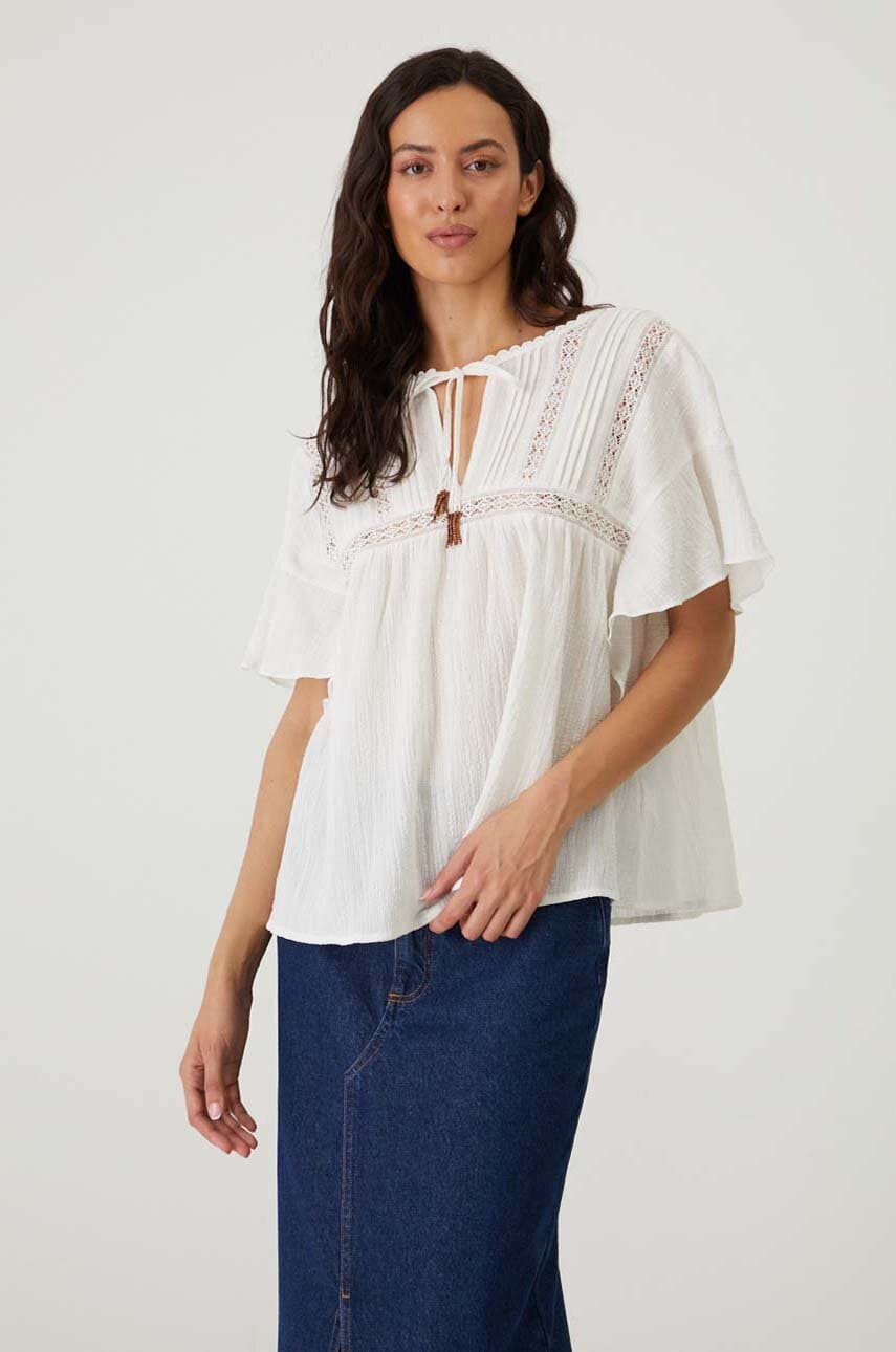 Medicine bluza din bumbac femei, culoarea alb, cu imprimeu Medicine bluza din bumbac femei, culoarea alb, cu imprimeu