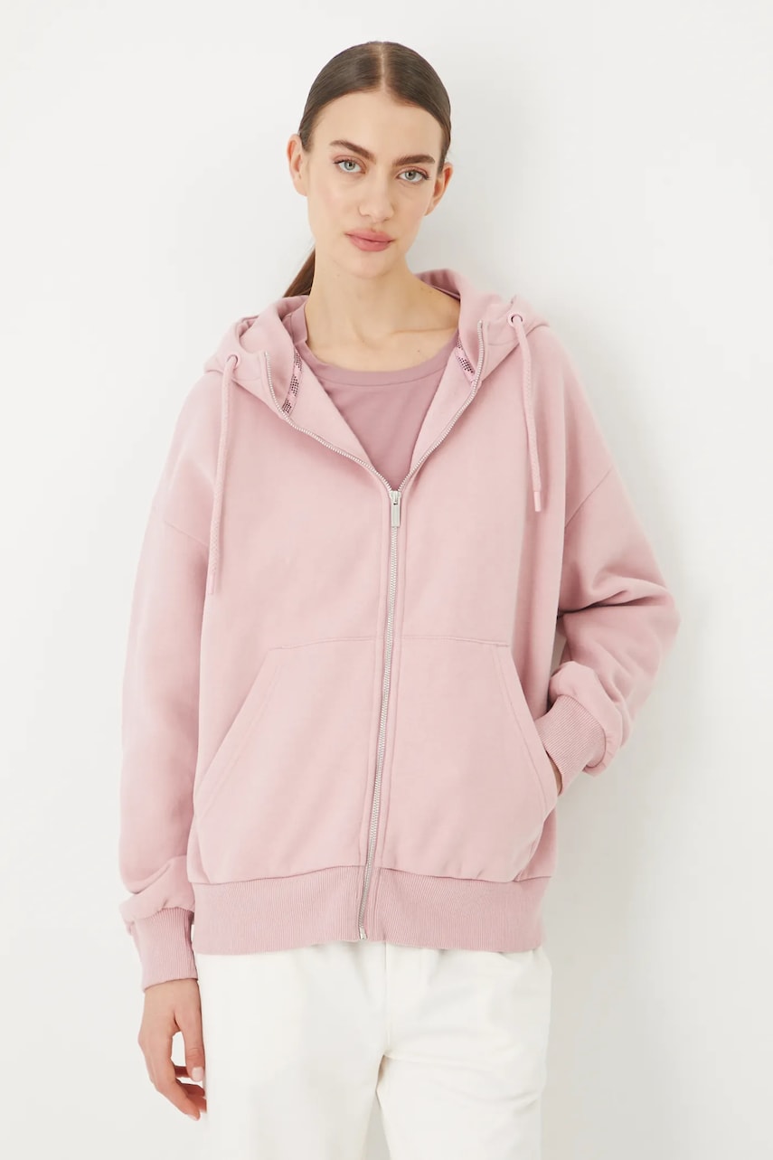 Medicine bluza femei, culoarea roz, cu glugă, neted Medicine bluza femei, culoarea roz, cu glugă, neted