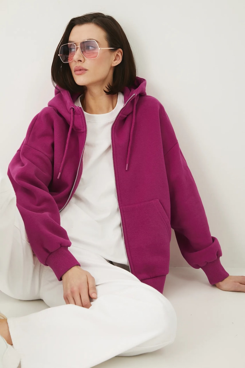 Medicine bluza femei, culoarea roz, cu glugă, neted Medicine bluza femei, culoarea roz, cu glugă, neted