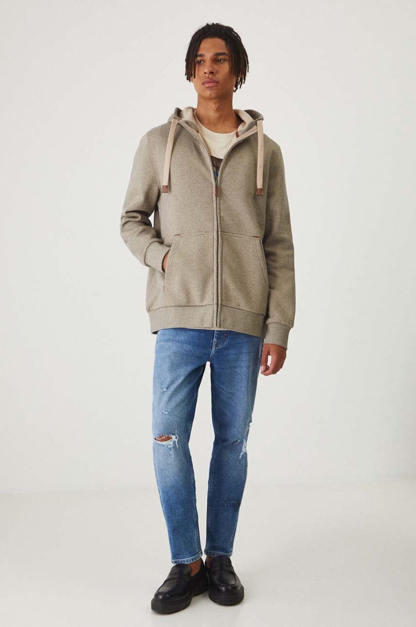 Medicine bluza culoarea bej, cu glugă