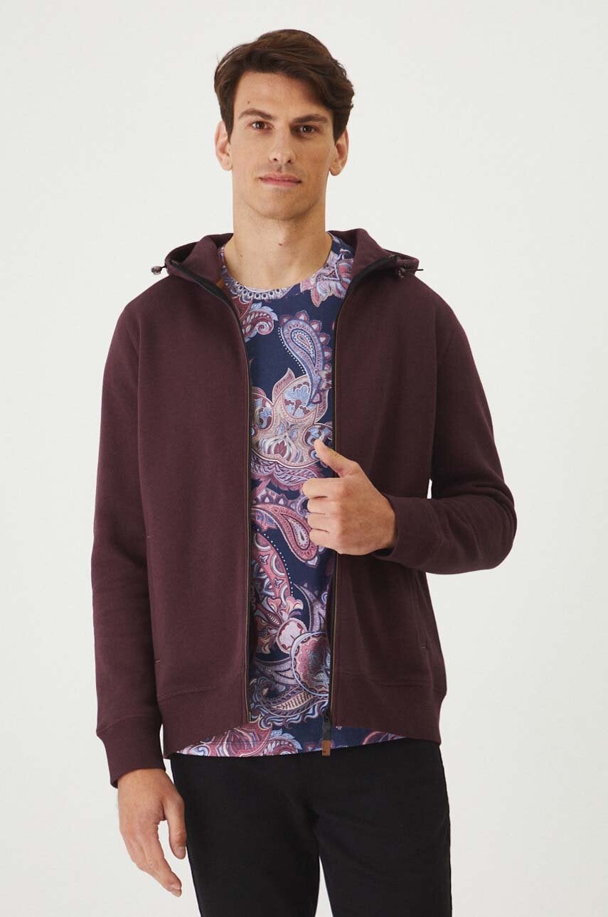 Medicine bluza barbati, culoarea bordo, cu glugă, neted Medicine bluza barbati, culoarea bordo, cu glugă, neted
