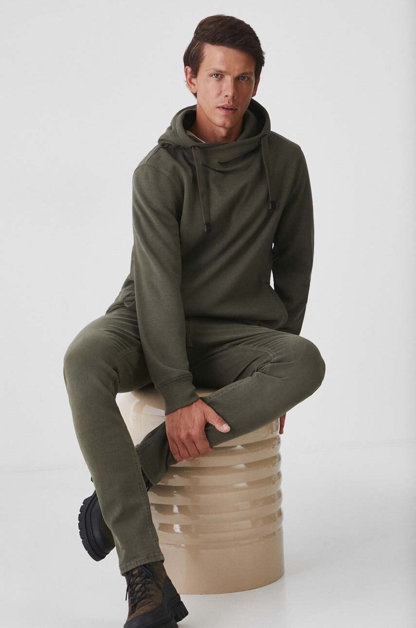 Medicine bluza barbati, culoarea verde, cu glugă, neted Medicine bluza barbati, culoarea verde, cu glugă, neted