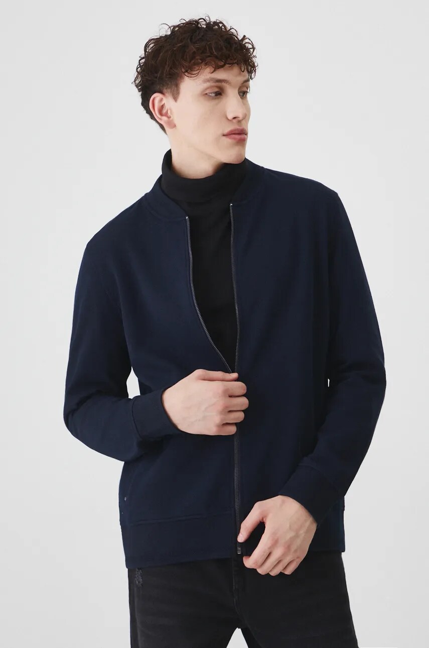 Medicine bluza barbati, culoarea bleumarin, uni