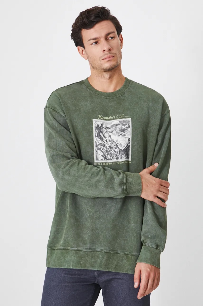Medicine bluza barbati, culoarea verde, cu imprimeu Medicine bluza barbati, culoarea verde, cu imprimeu