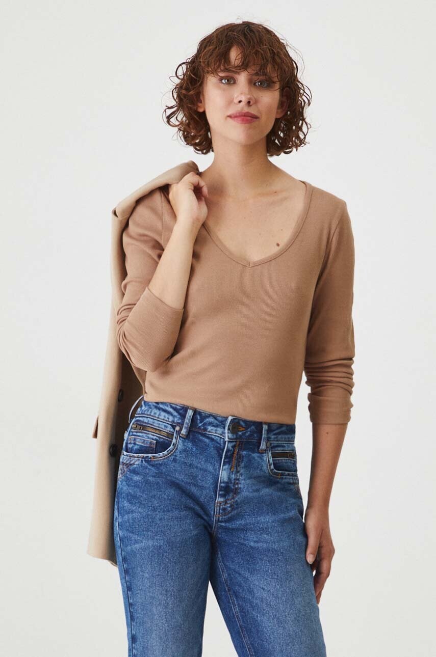 Medicine longsleeve femei, culoarea bej