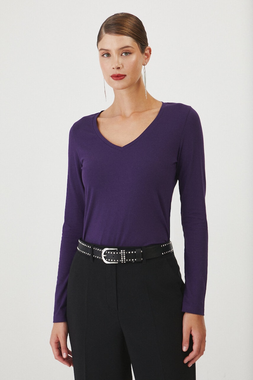 Medicine longsleeve femei, culoarea violet