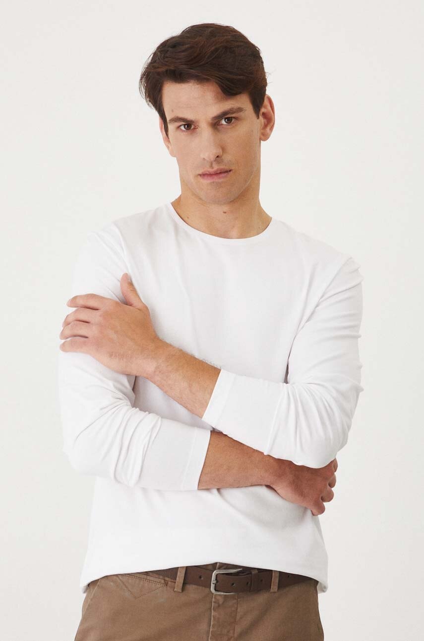 Medicine longsleeve barbati, culoarea alb, neted