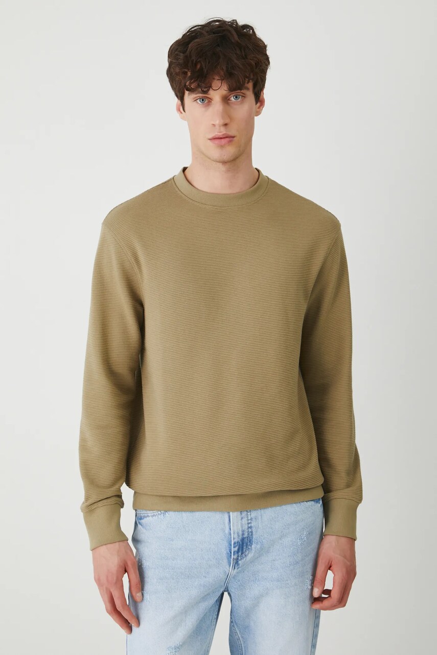 Medicine longsleeve barbati, culoarea verde, neted