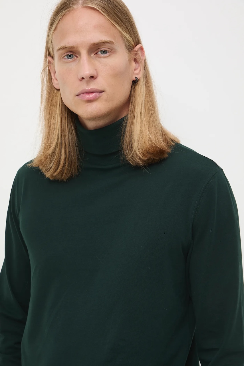Medicine longsleeve culoarea verde, neted