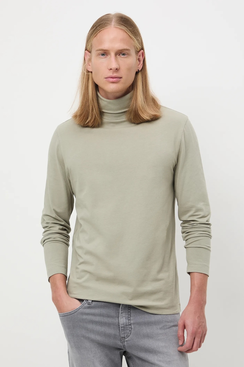 Medicine longsleeve culoarea verde, neted