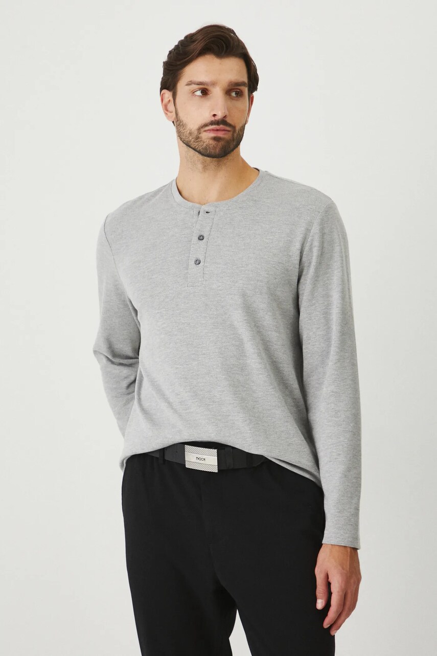 Medicine longsleeve barbati, culoarea gri, melanj