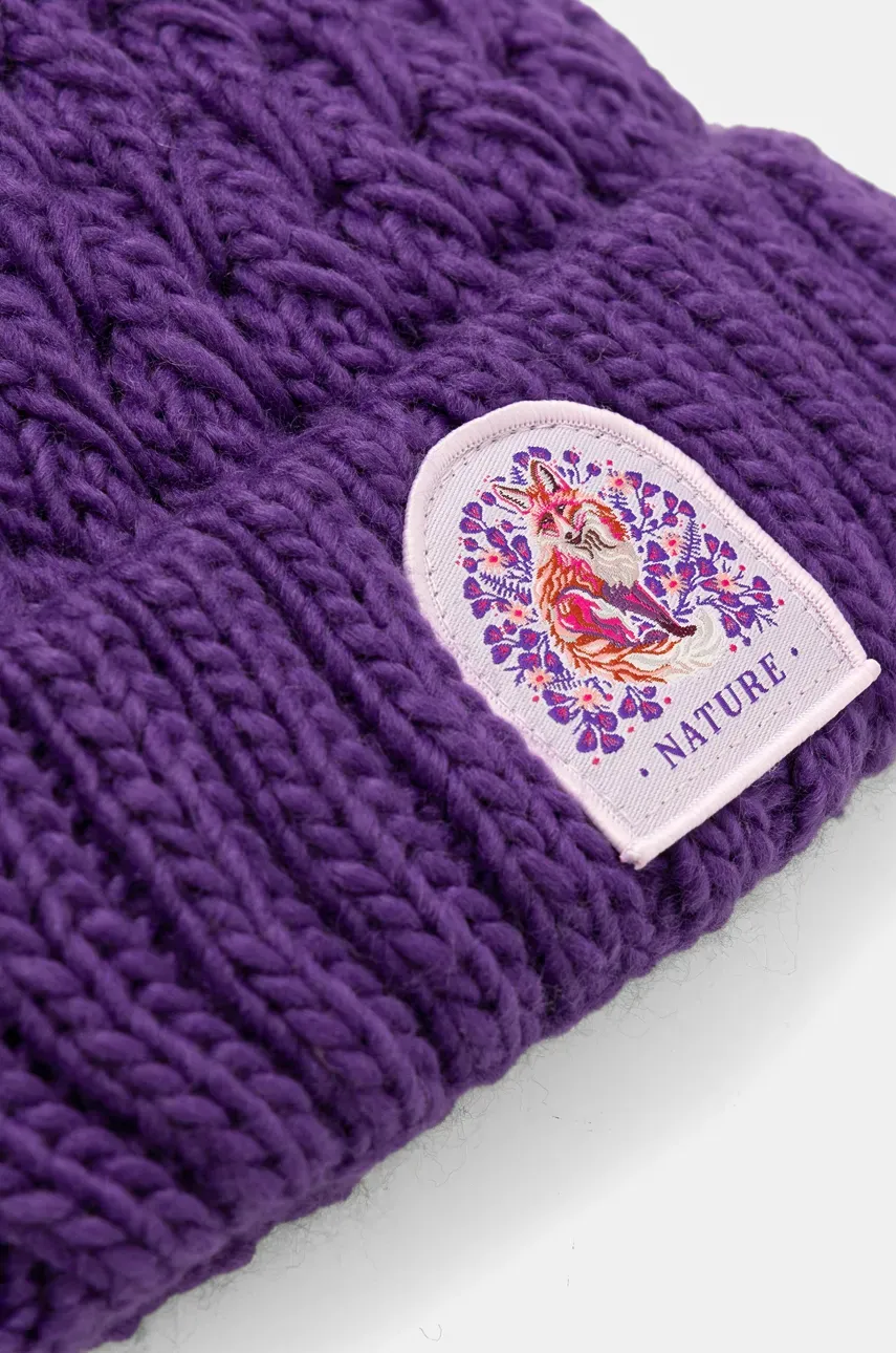Шапка Medicine женская цвет фиолетовый из толстого трикотажа Шапка Medicine женская цвет фиолетовый из толстого трикотажа