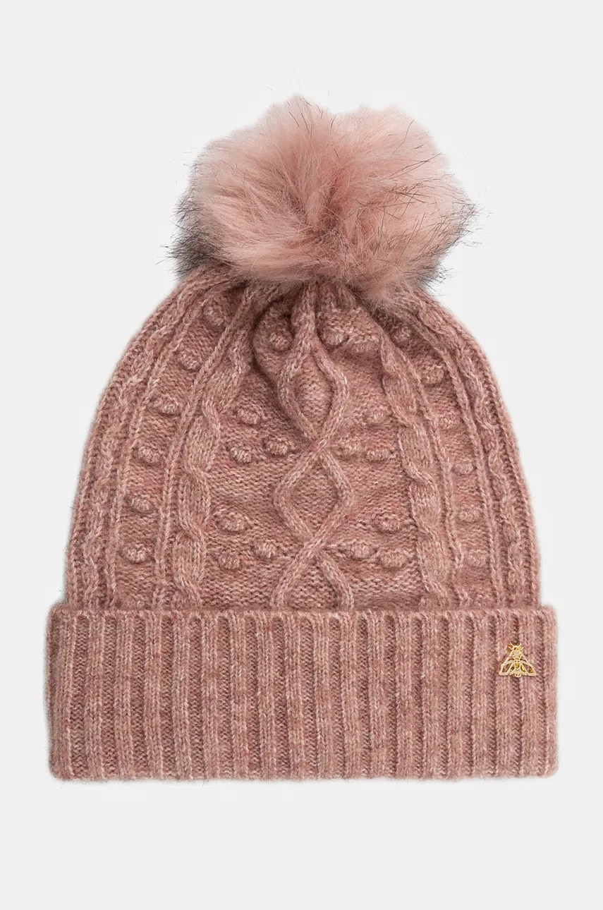 Medicine caciula din amestec de lana culoarea roz, din tricot gros Medicine caciula din amestec de lana culoarea roz, din tricot gros