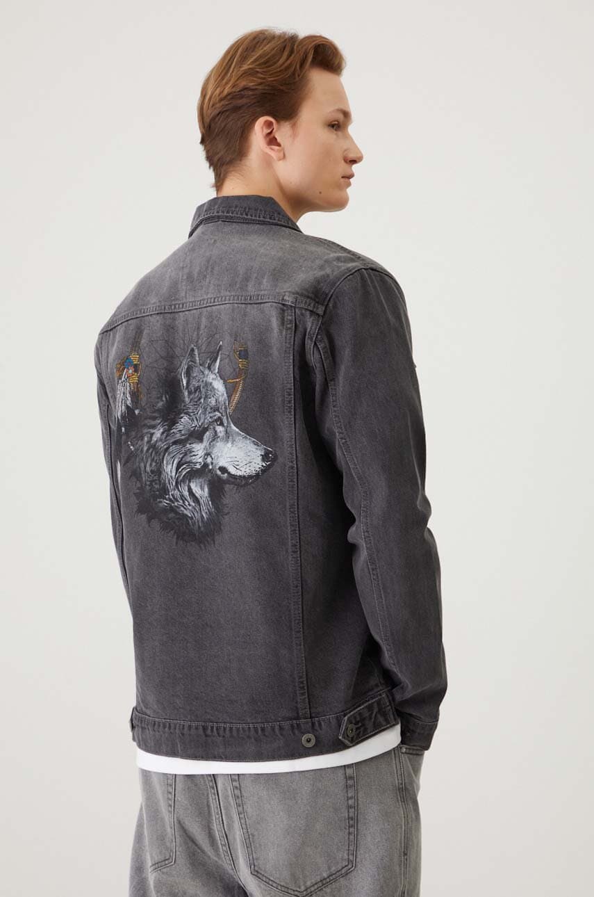 Medicine geacă din denim bărbați, culoarea gri, de tranziție Medicine geacă din denim bărbați, culoarea gri, de tranziție
