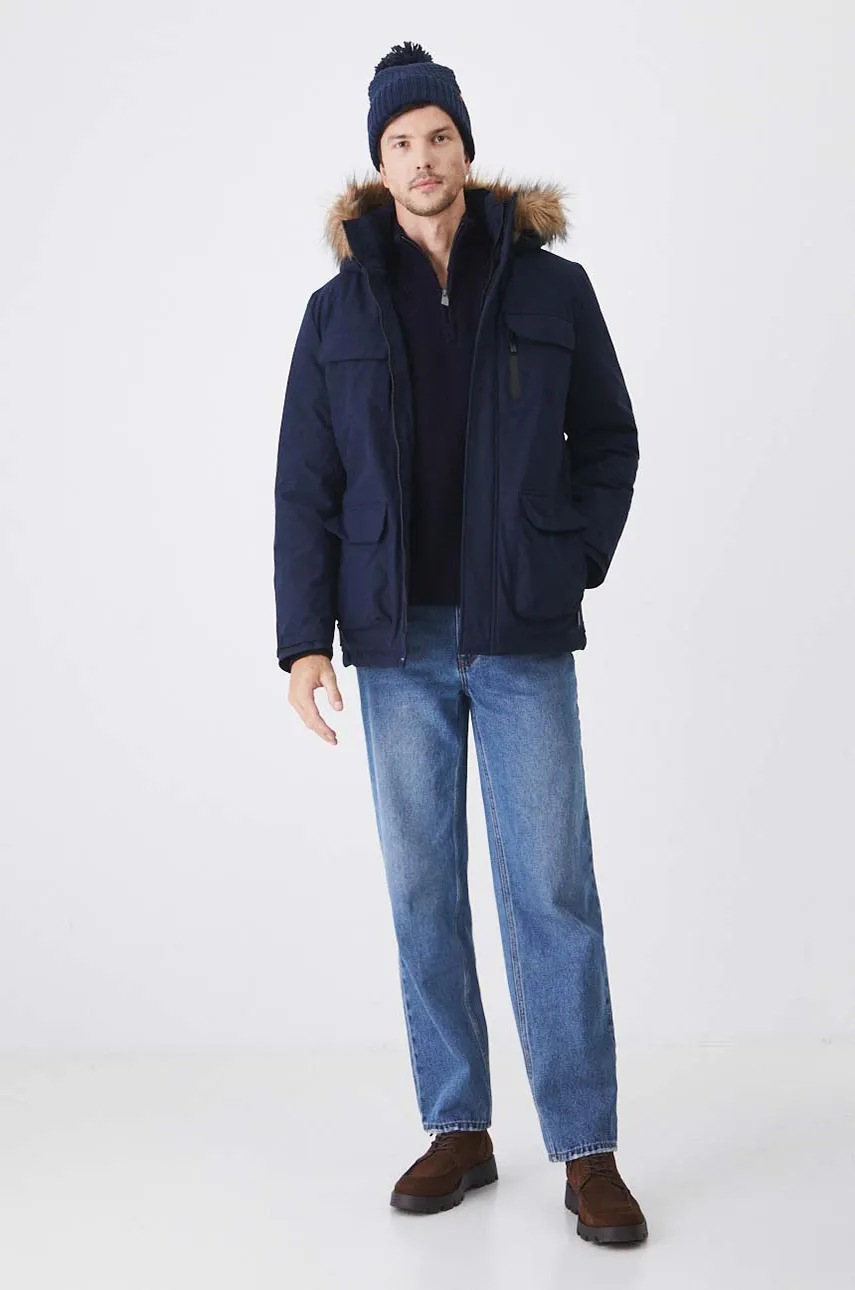 Medicine geacă bărbați, culoarea bleumarin, de iarnă