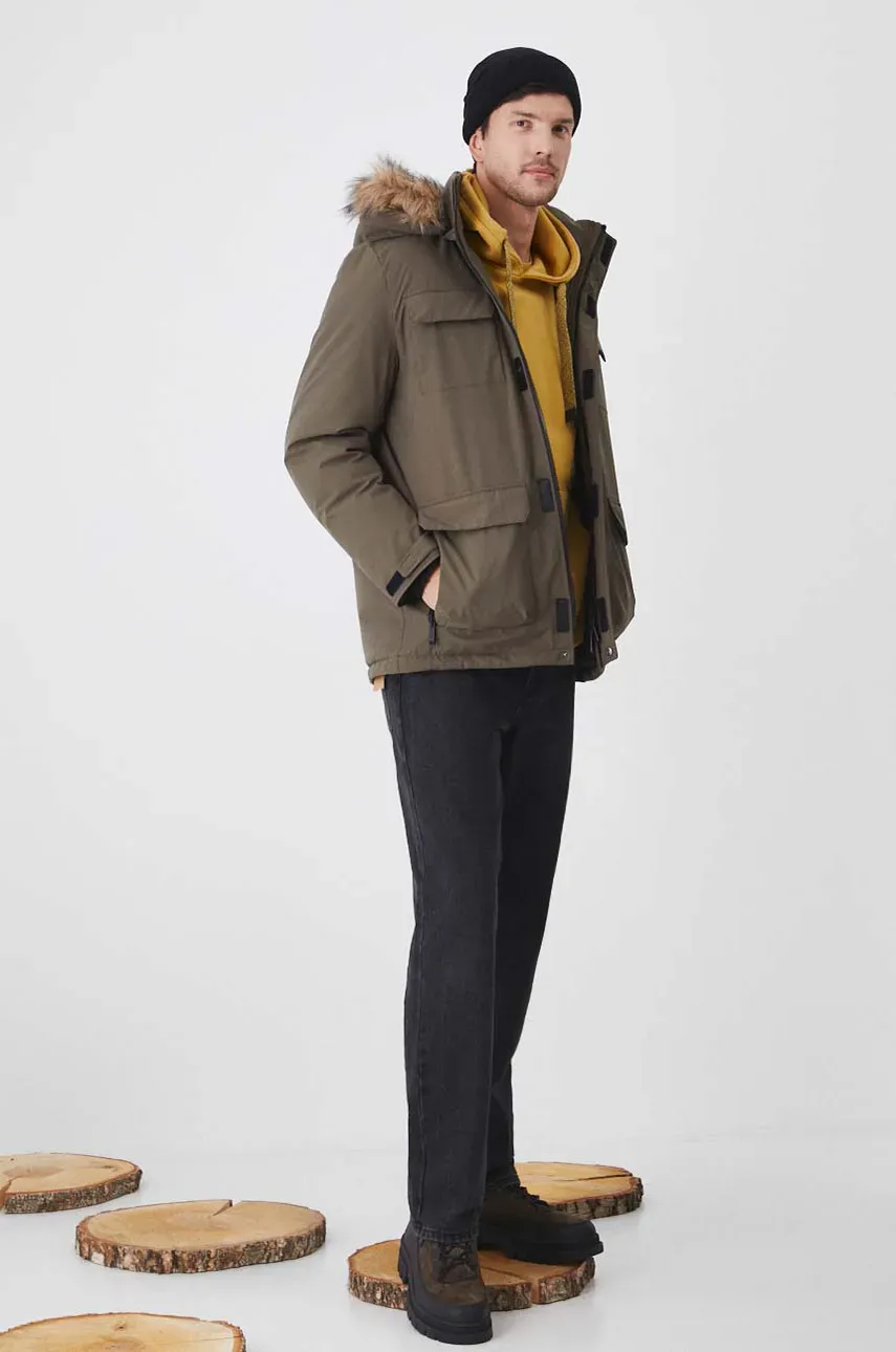 Medicine geaca barbati, culoarea verde, de iarna