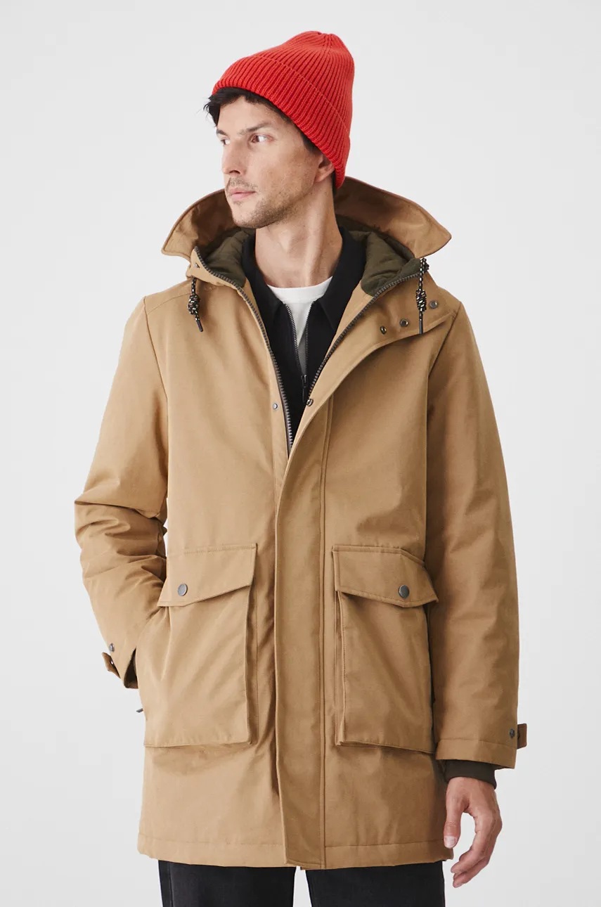 Medicine hanorac barbati, culoarea bej, de iarna