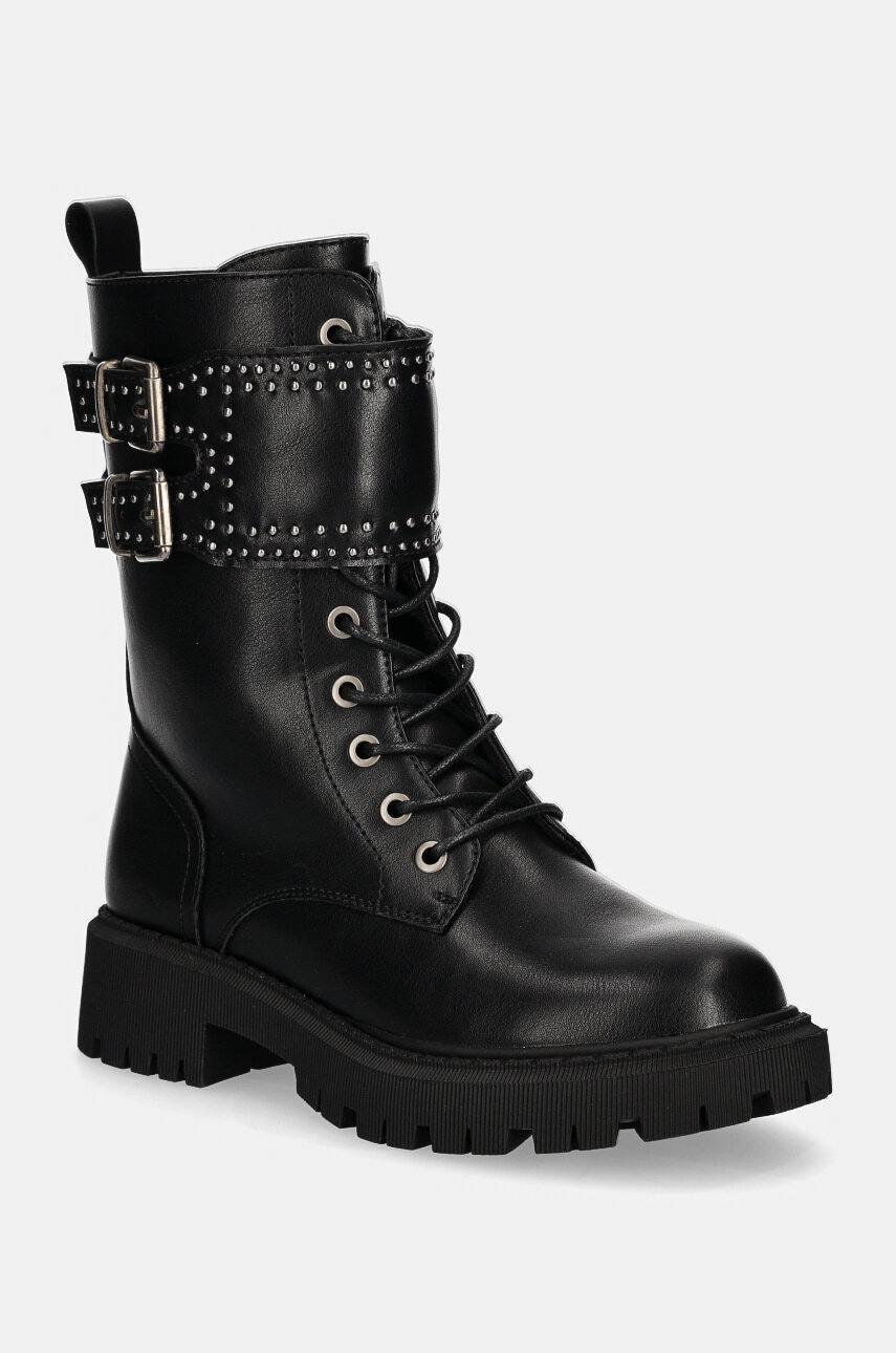 Medicine botine femei, culoarea negru, cu platforma