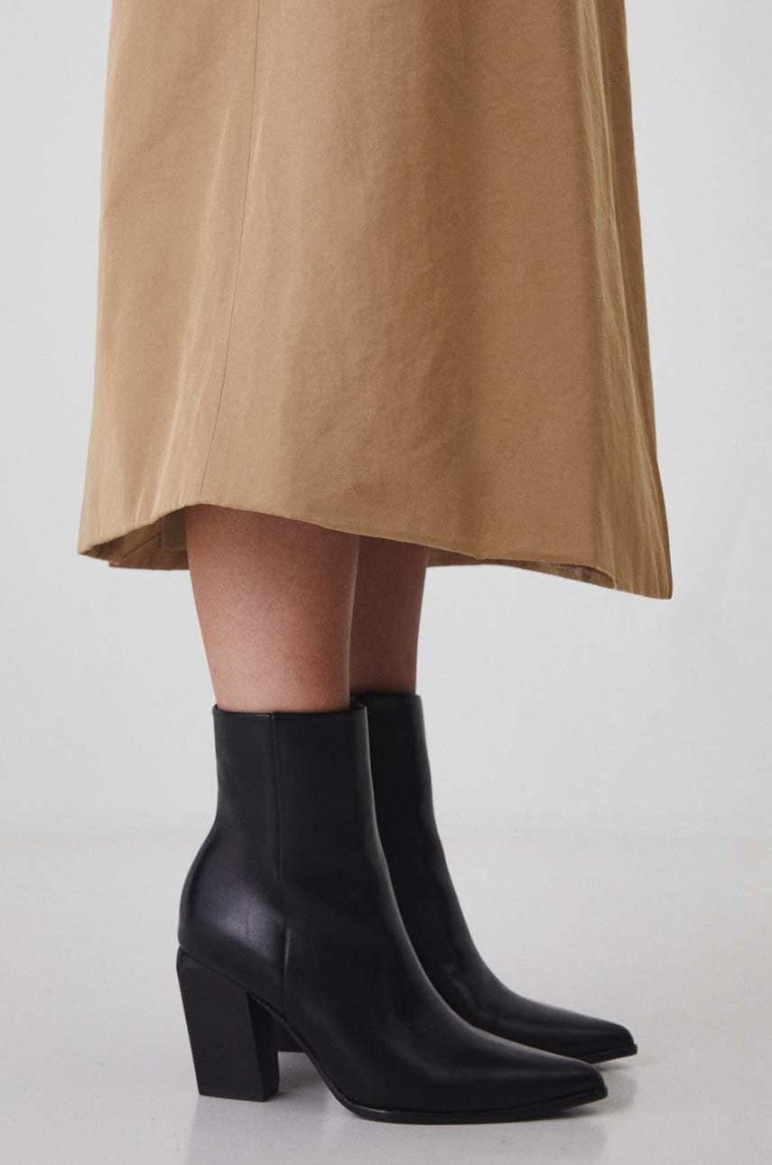 Medicine botine femei, culoarea negru, cu toc drept
