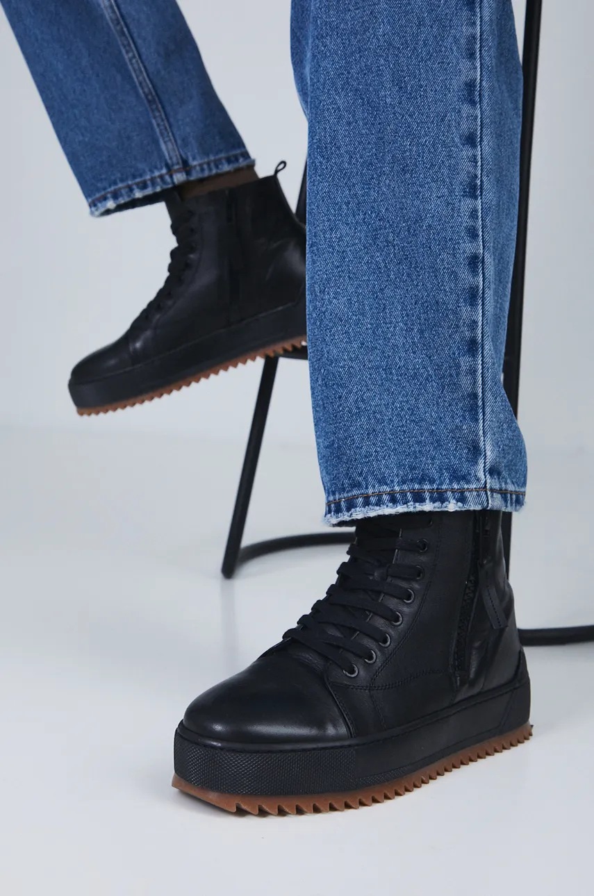 Medicine tenisi de piele barbati, culoarea negru