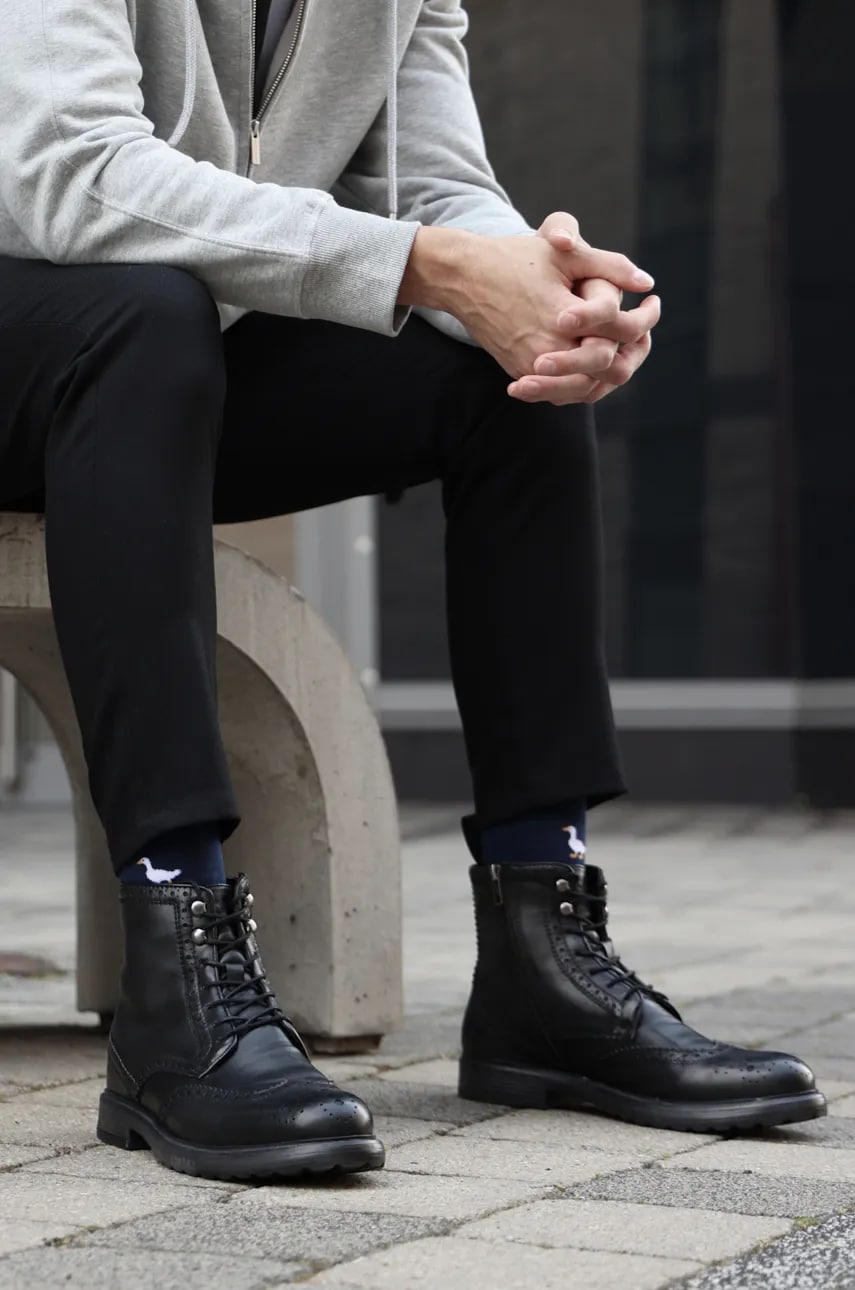 Medicine ghete de piele barbati, culoarea negru