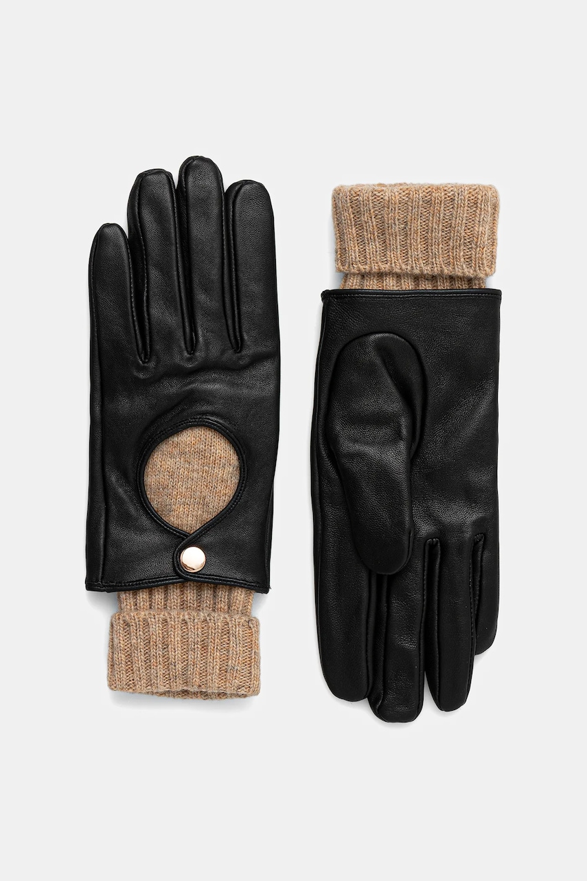 Medicine rękawiczki skórzane damskie kolor czarny