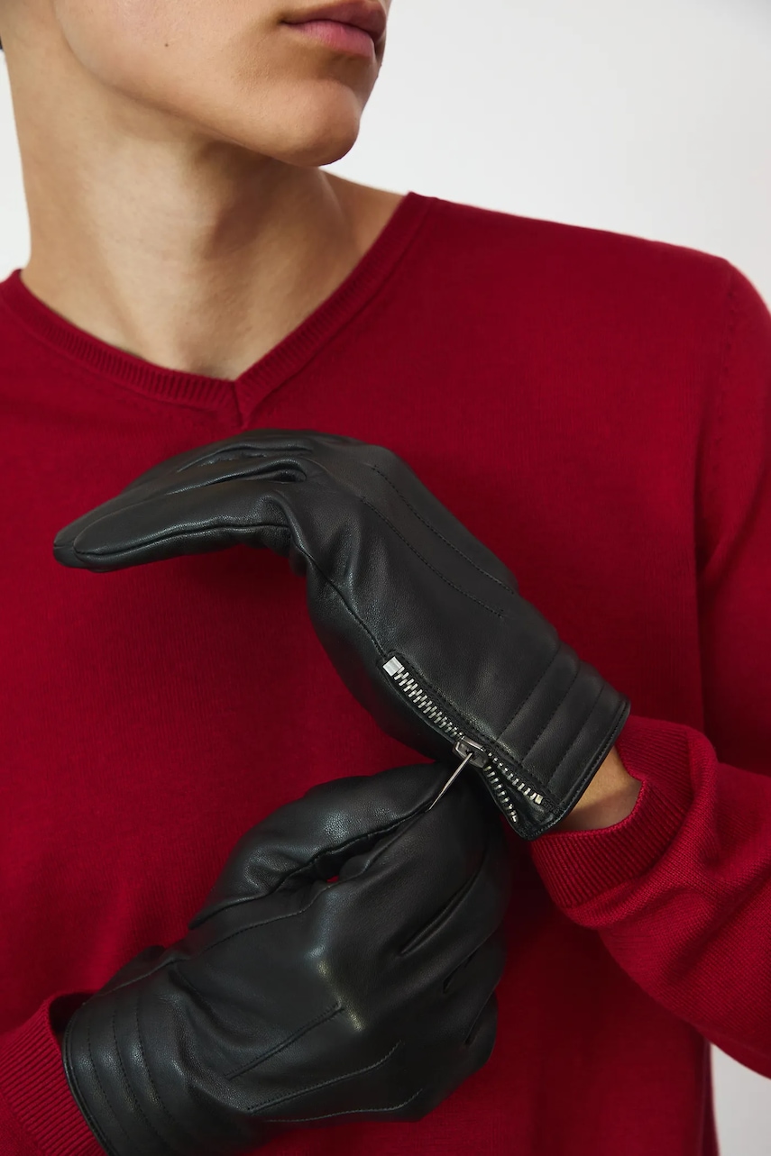 Medicine manusi de piele barbati, culoarea negru