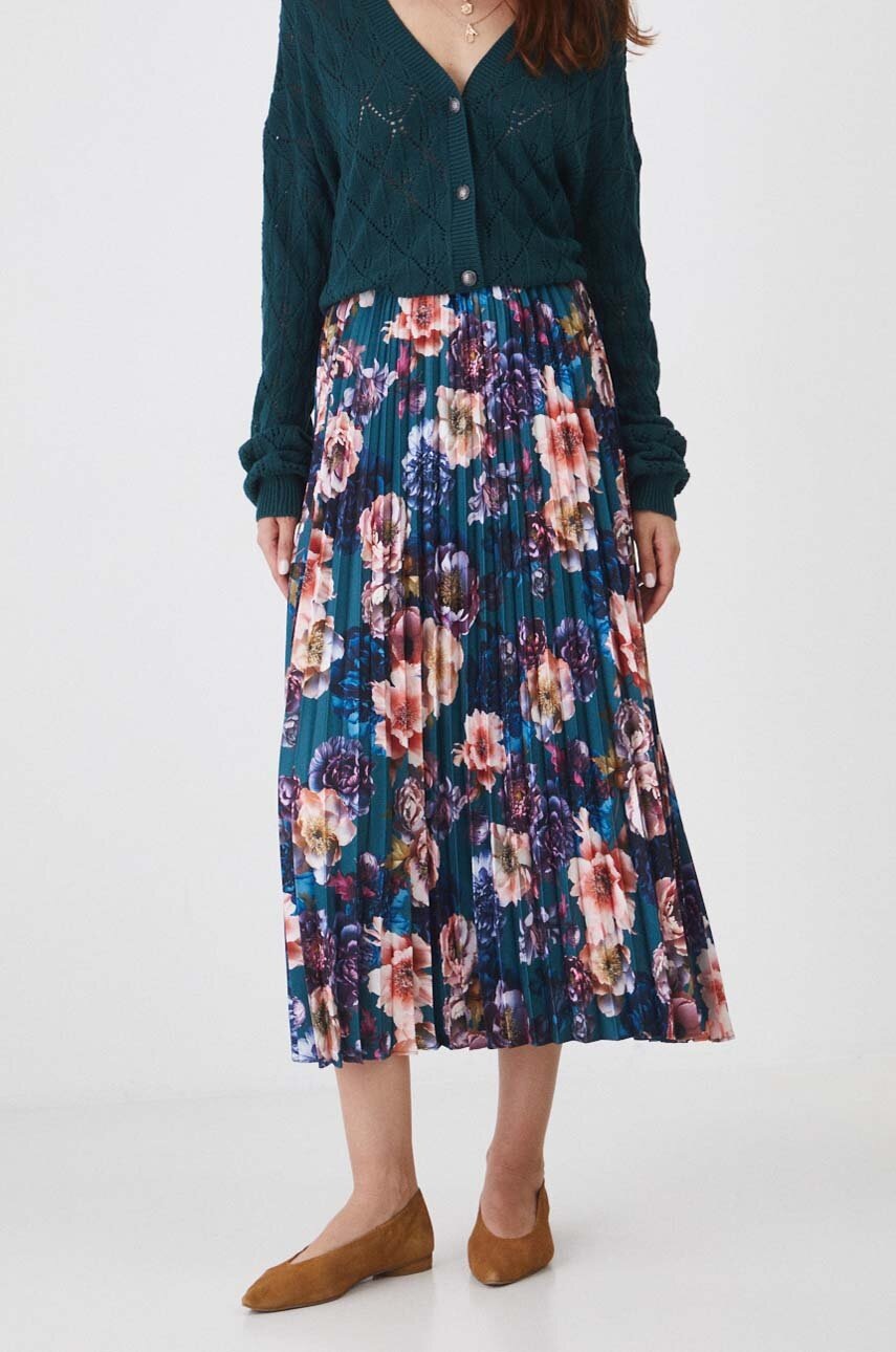 

Пола Medicine дълга разкроена, Тюркоазен