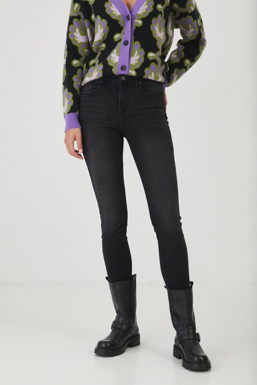 Medicine jeansi femei, culoarea negru