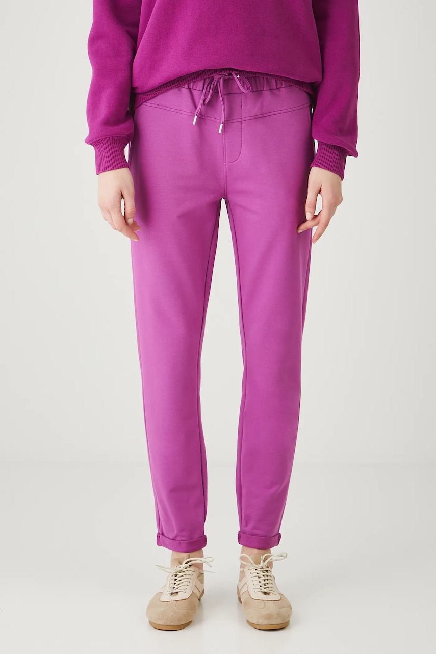 Medicine pantaloni culoarea violet, uni