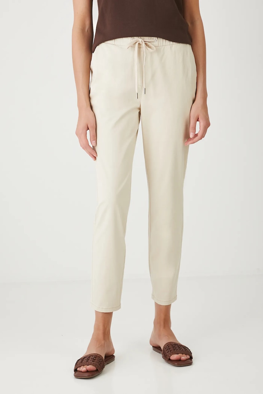 Medicine pantaloni femei, culoarea negru, fason chinos, medium waist