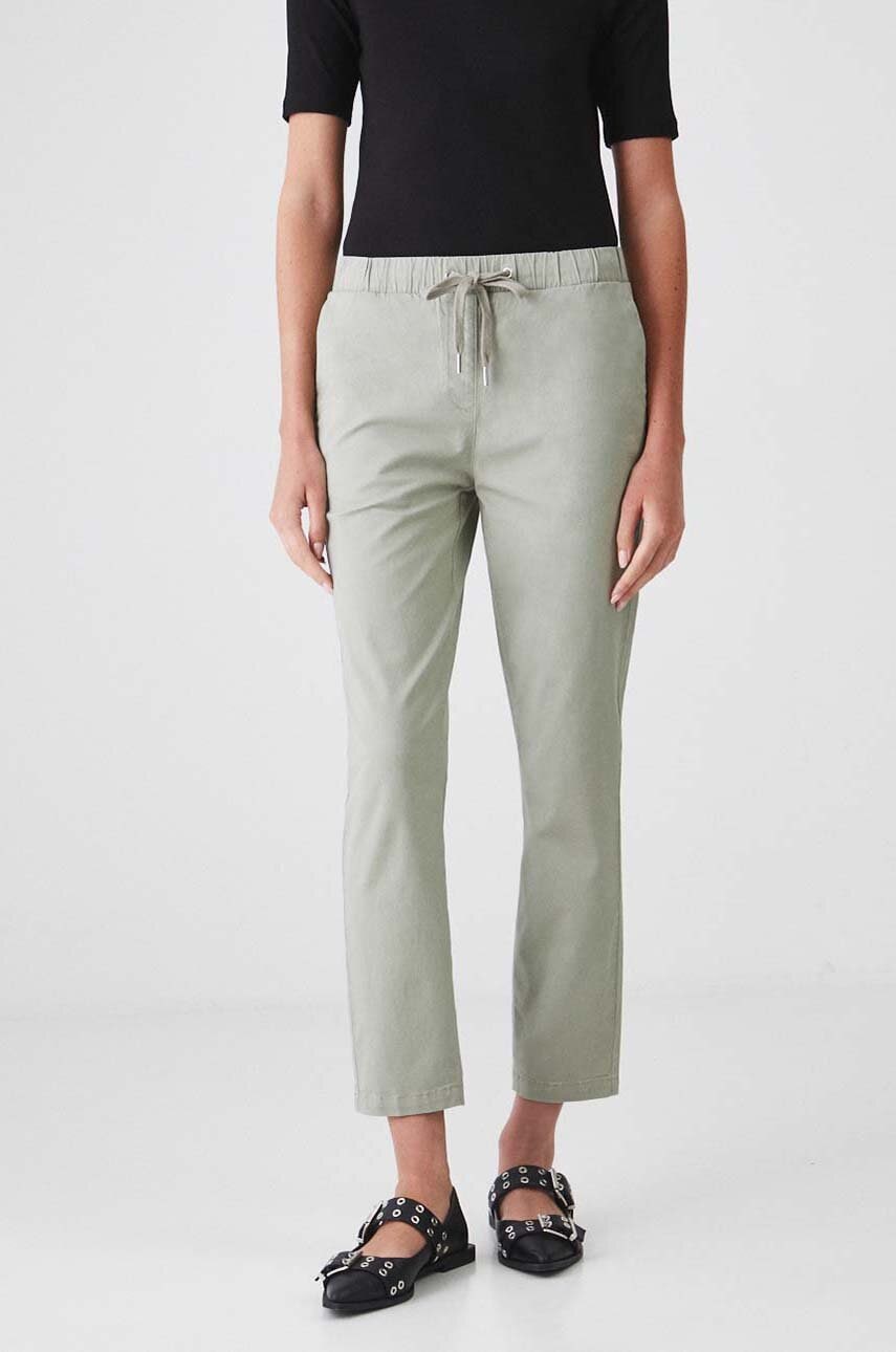 Medicine pantaloni culoarea negru, fason chinos, medium waist