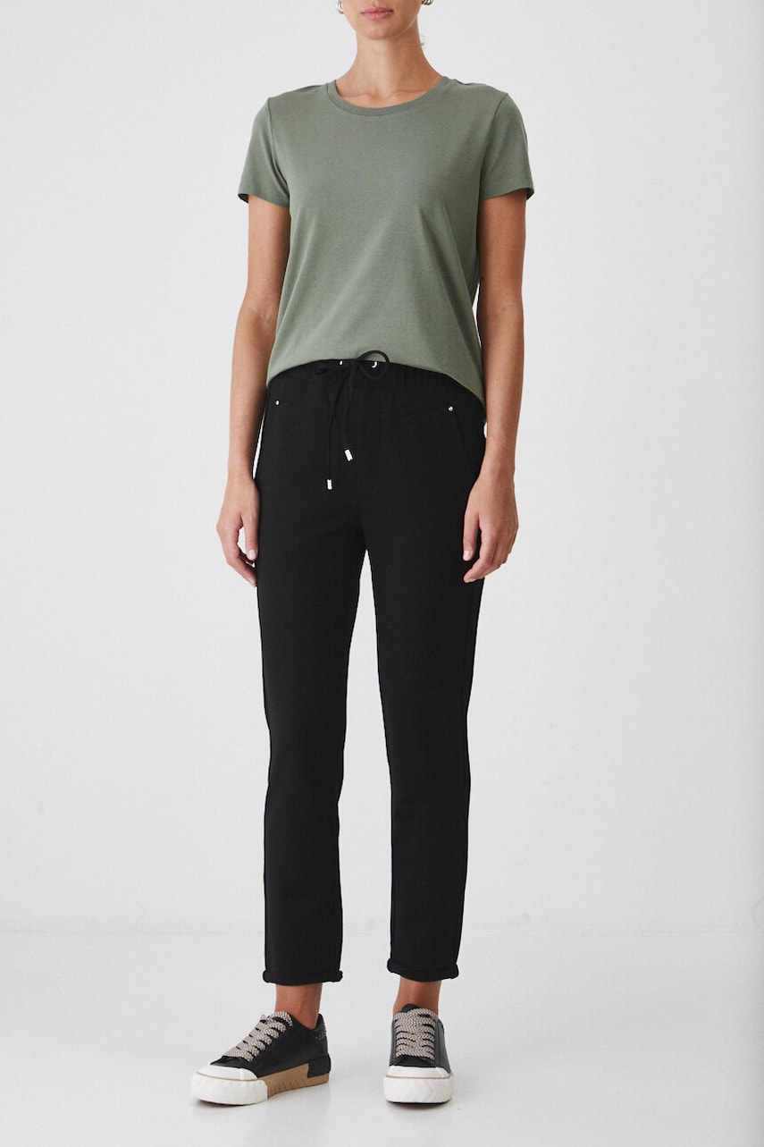 Medicine pantaloni femei, culoarea negru, neted