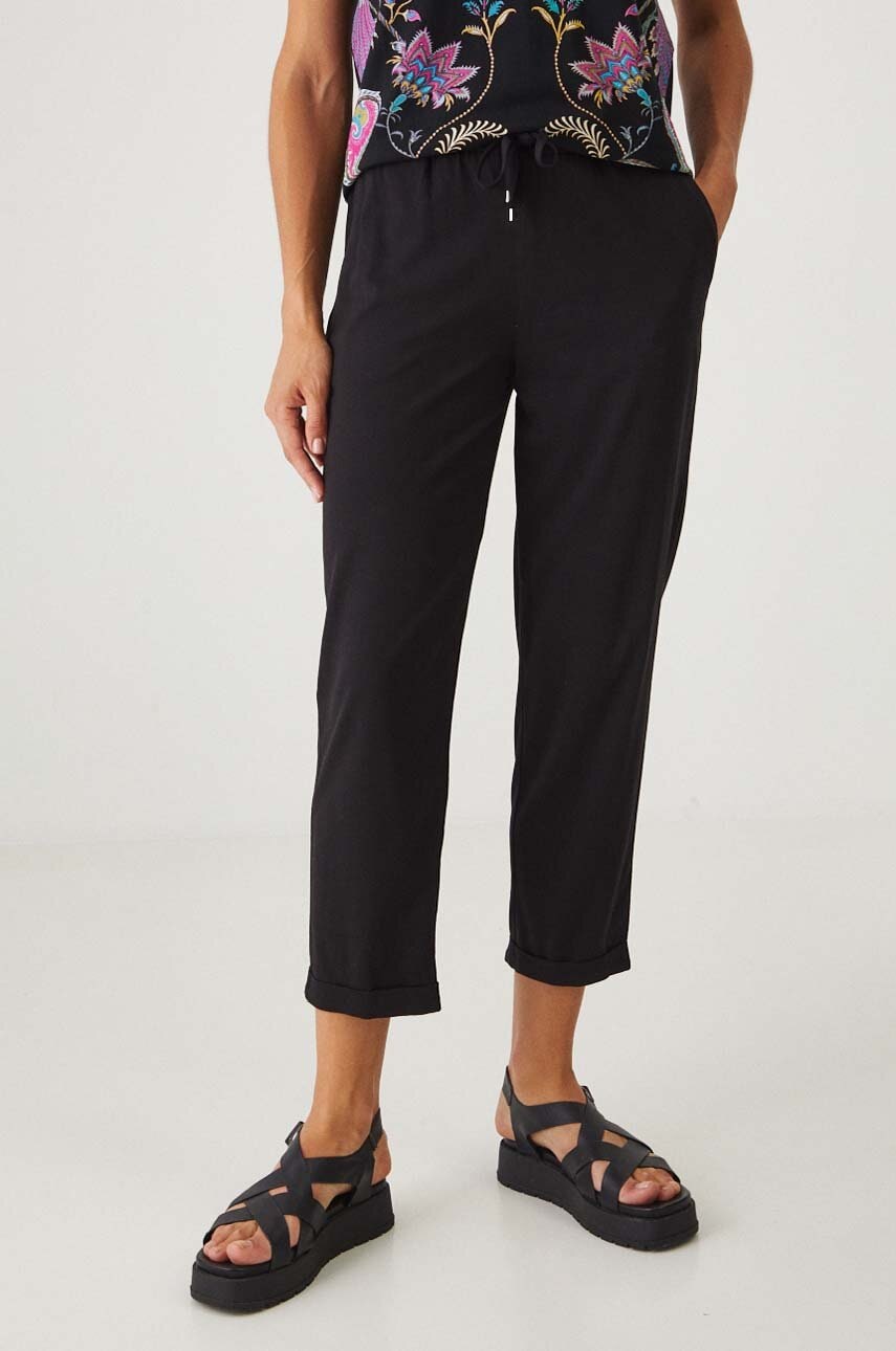 Medicine pantaloni femei, culoarea negru, fason chinos, medium waist Medicine pantaloni femei, culoarea negru, fason chinos, medium waist
