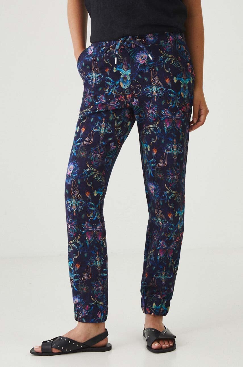 Medicine pantaloni de trening din bumbac culoarea bleumarin, cu imprimeu Medicine pantaloni de trening din bumbac culoarea bleumarin, cu imprimeu