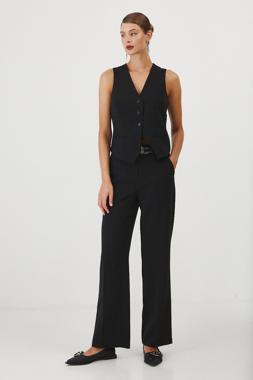 Medicine pantaloni femei, culoarea negru, lat, high waist Medicine pantaloni femei, culoarea negru, lat, high waist