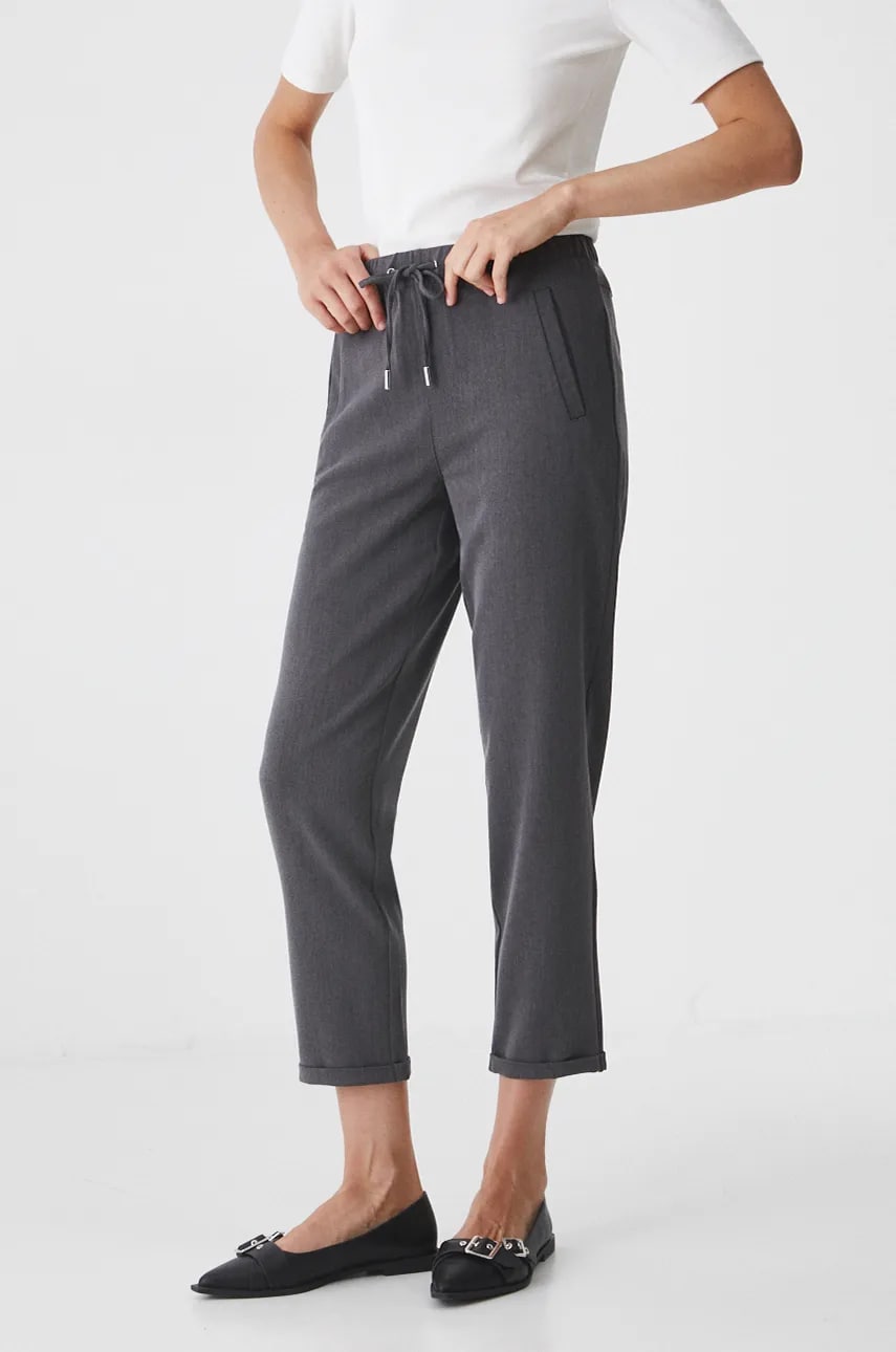 Medicine pantaloni femei, culoarea gri, medium waist Medicine pantaloni femei, culoarea gri, medium waist