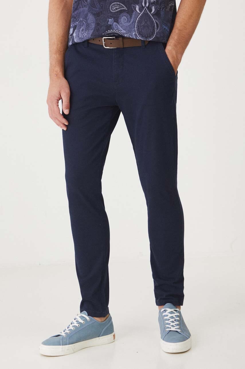 Medicine pantaloni bărbați, culoarea bleumarin, mulată Medicine pantaloni bărbați, culoarea bleumarin, mulată