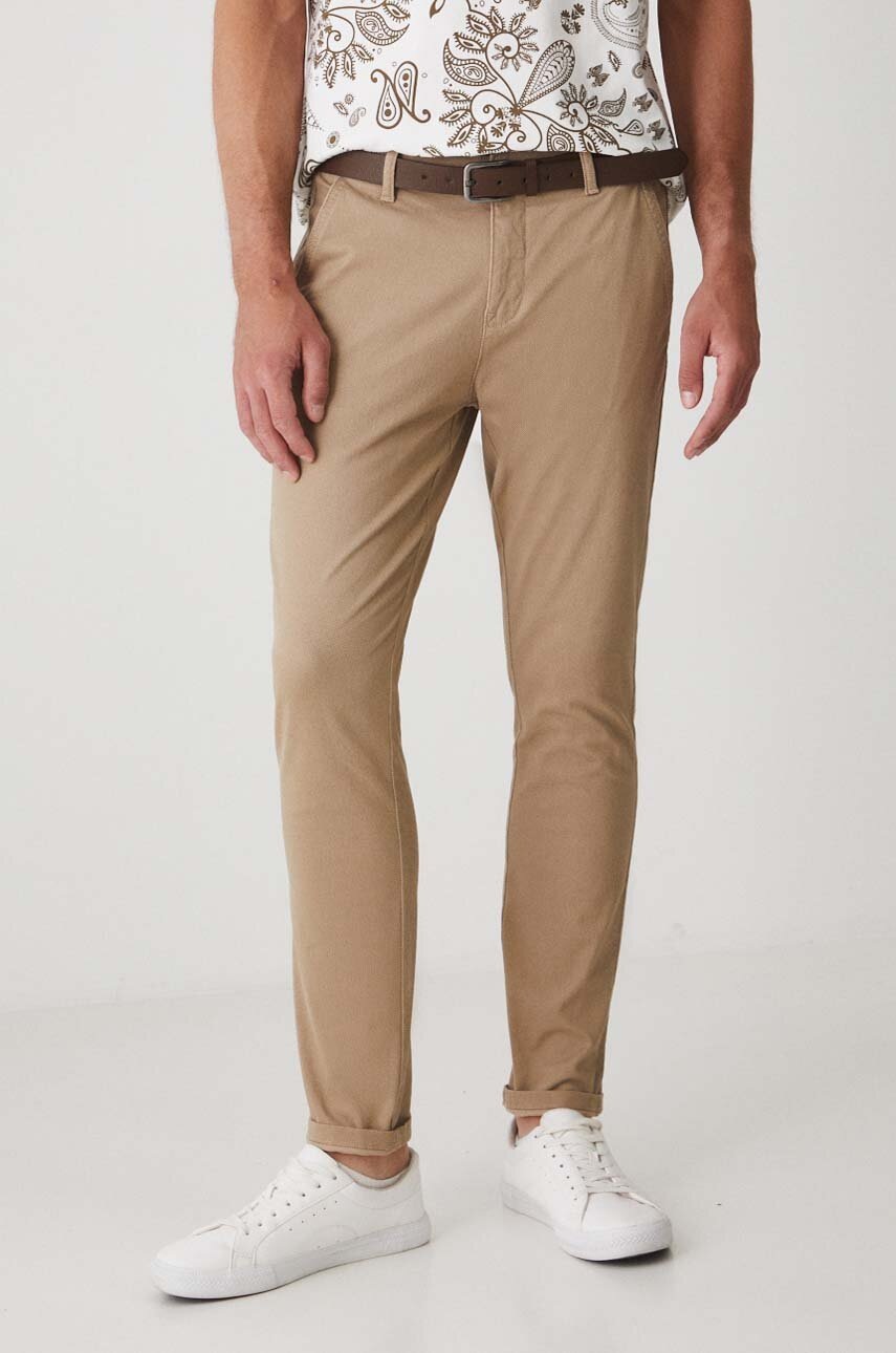 Medicine pantaloni barbati, culoarea bej, mulata