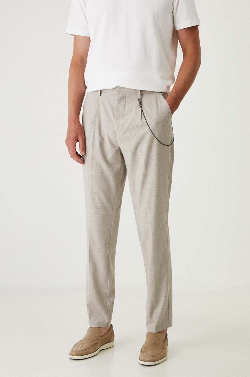 Medicine pantaloni barbati, culoarea bej, cu fason chinos