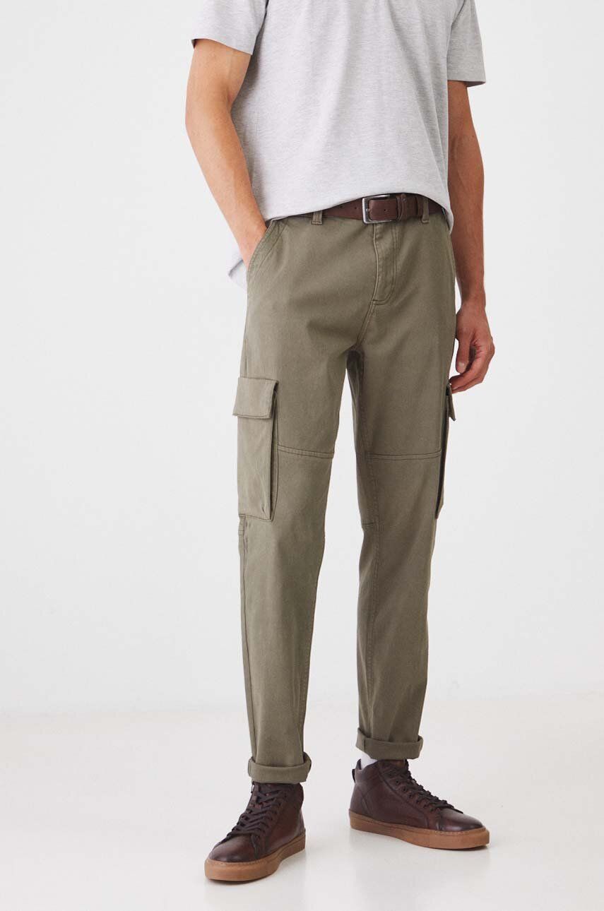 Medicine pantaloni barbati, culoarea verde, cu fason cargo