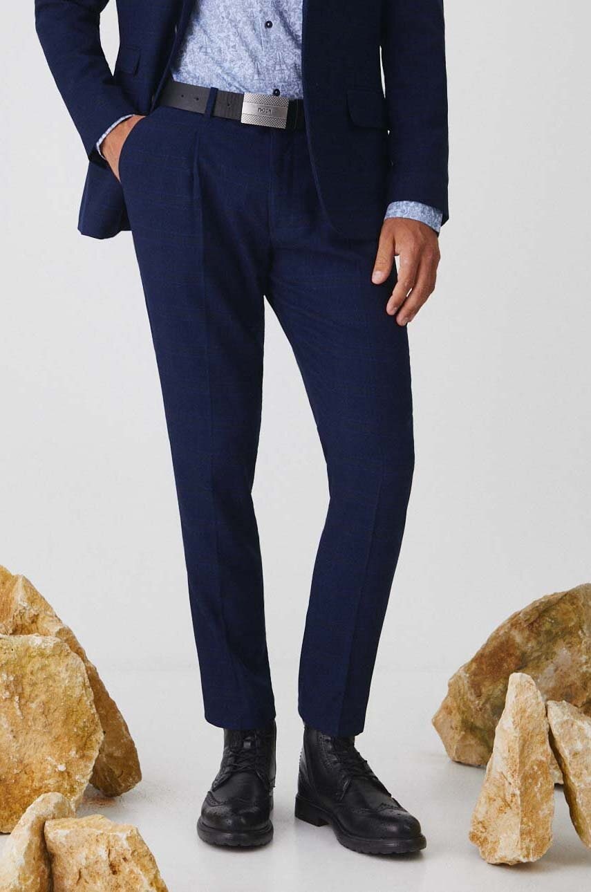 Medicine pantaloni bărbați, culoarea bleumarin, mulată Medicine pantaloni bărbați, culoarea bleumarin, mulată