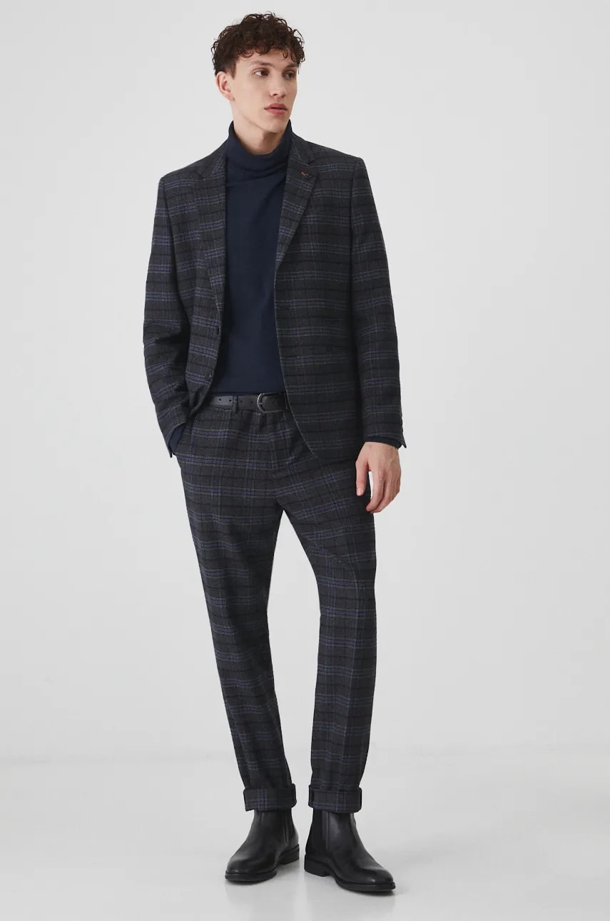 Medicine pantaloni barbati, culoarea gri, mulata