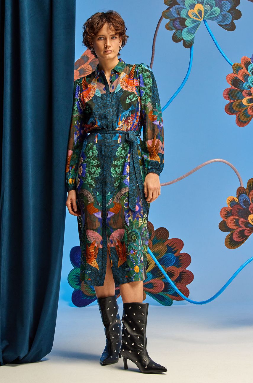 Medicine rochie midi, dreaptă